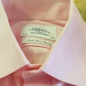 Textured pink dress shirt - like new (but not)